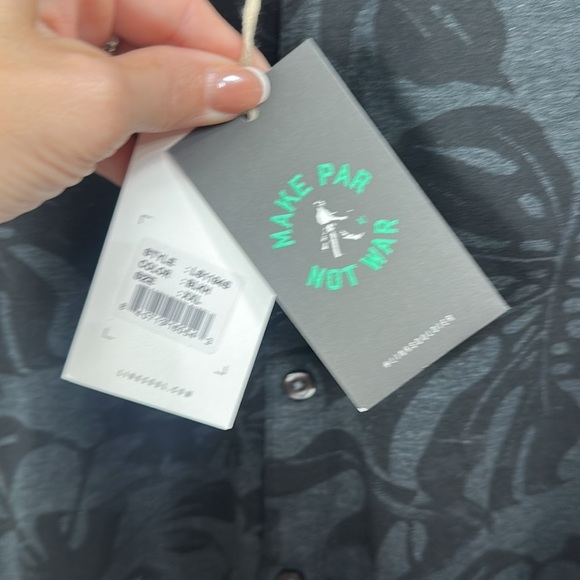 LINKSOUL Men’s Printed Delray Polo Black Heather Monstera size XXL. NWT. - Picture 5 of 12